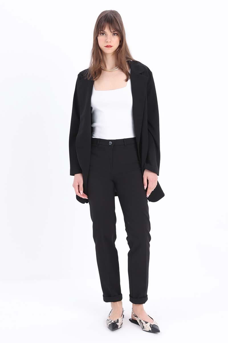 Pamuklu Duble Paça Dar Kesim Pantolon