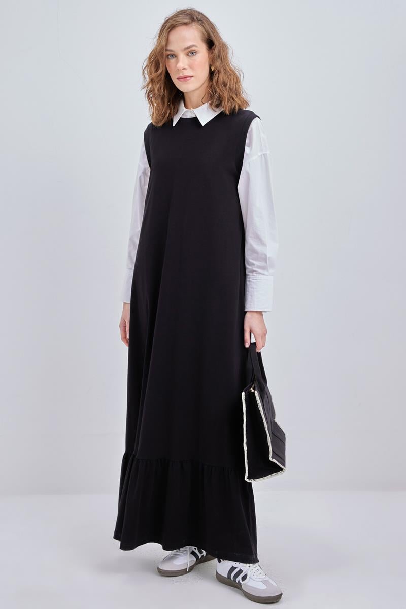 Cotton Ruffled Sleeveless Underwear Dress