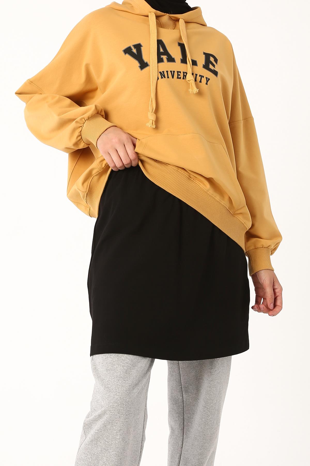 Siyah-Pamuklu Penye İçlik Etek