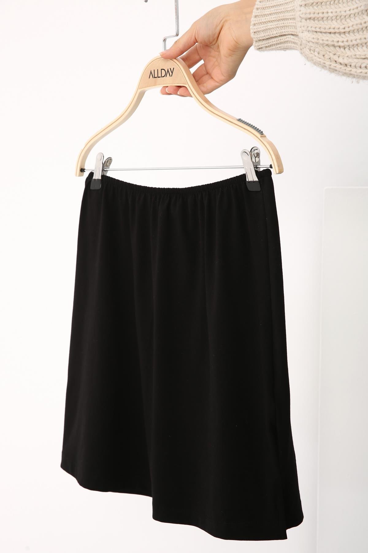 Siyah-Pamuklu Penye İçlik Etek