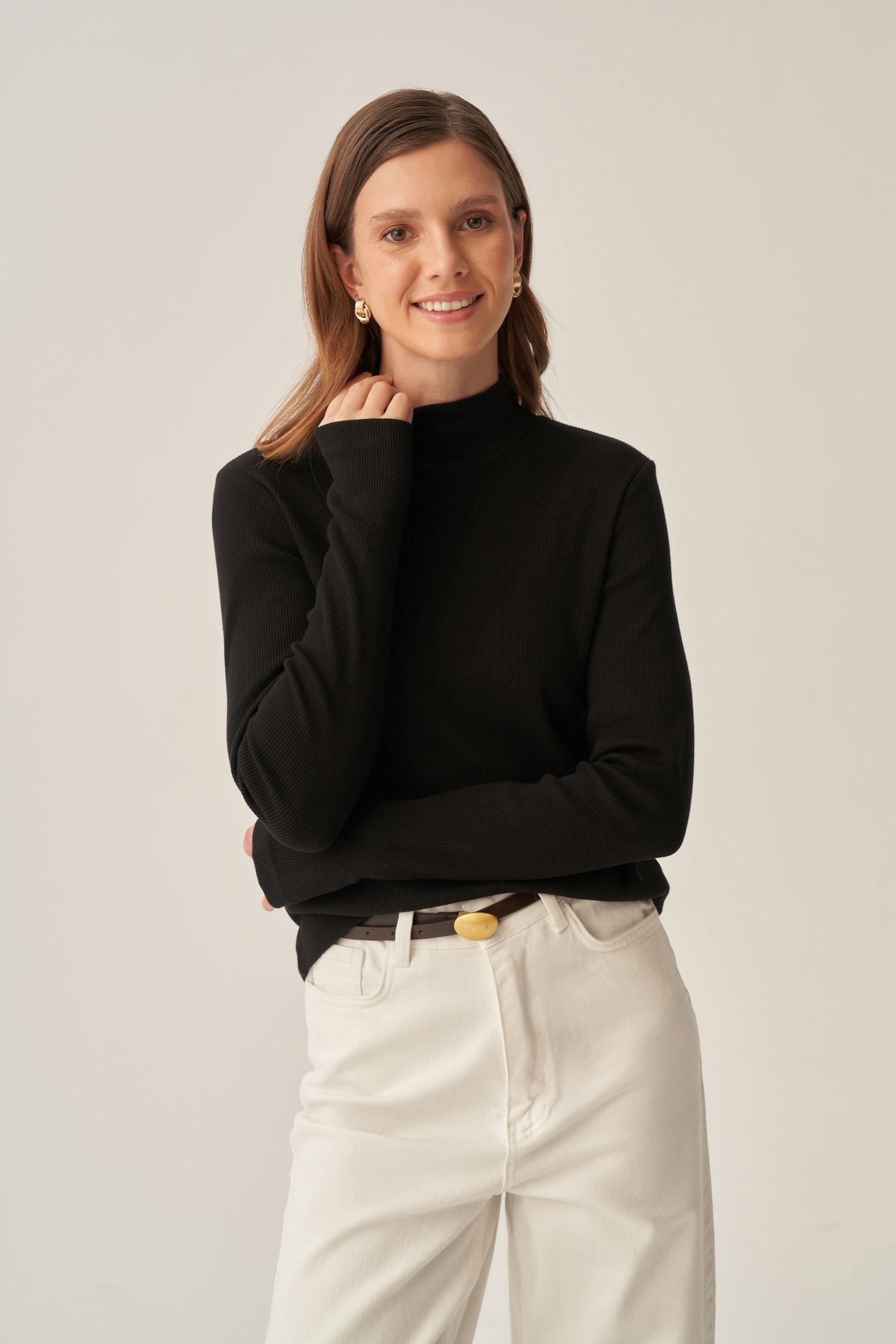 Siyah-Parmaklıklı Balıkçı Yaka Body