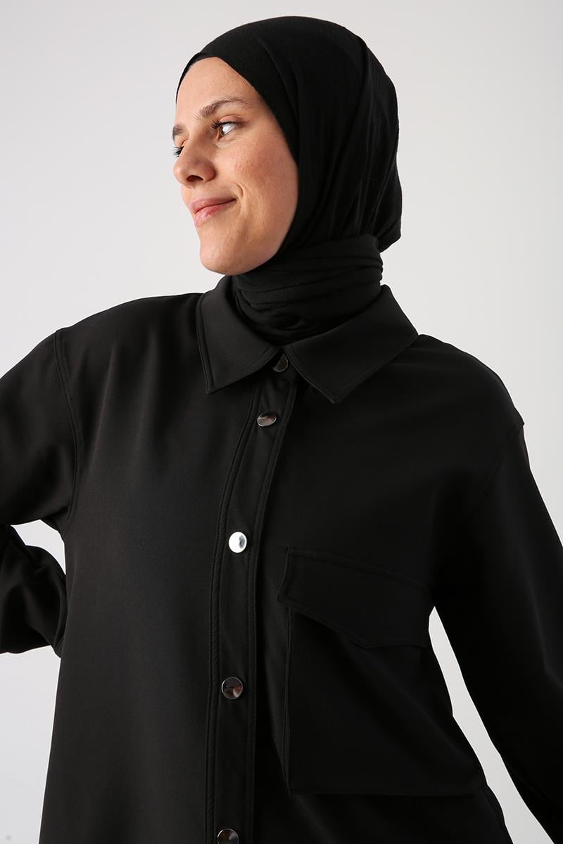 Tek Cepli Çıtçıtlı Gömlek Tunik