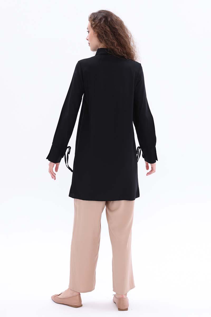 Yandan Yırtmaçlı Yarım Patlı Tunik