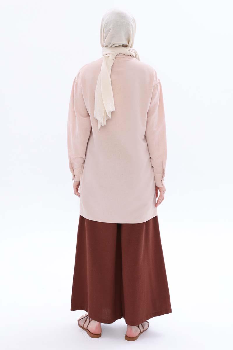 Linen Tunic With Judge Collar