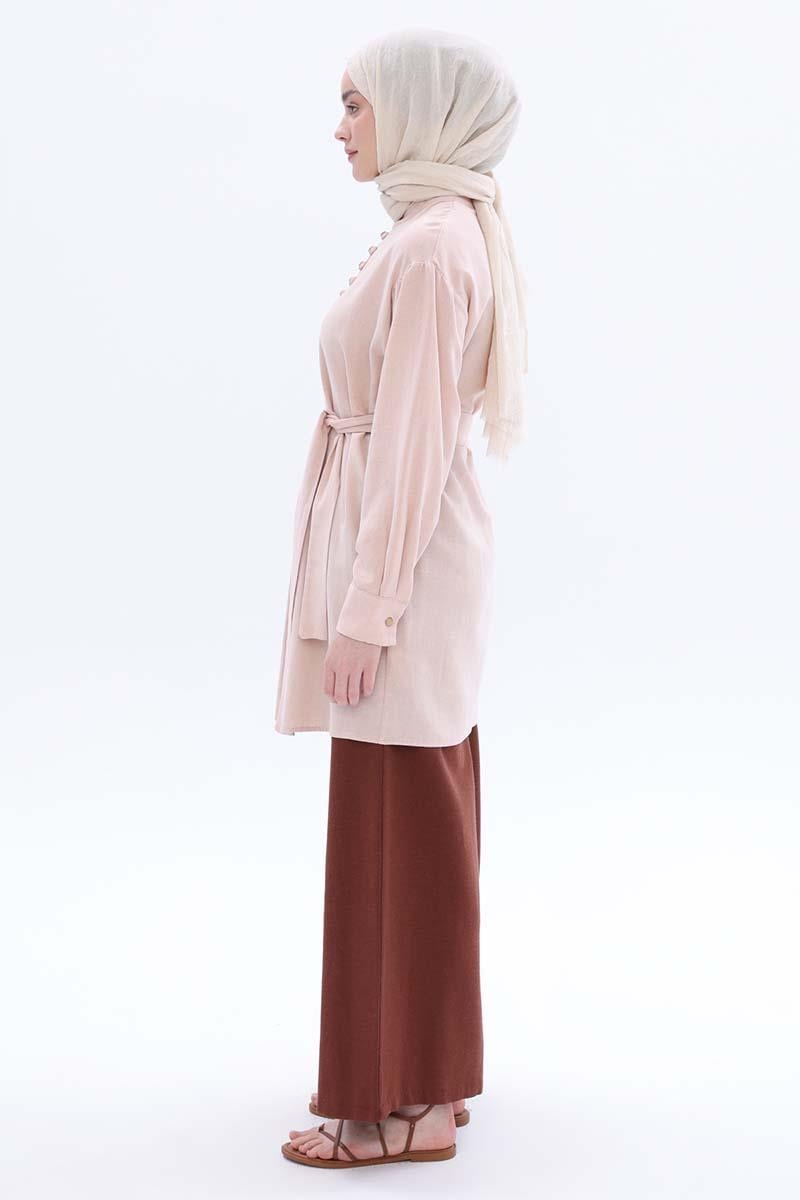 Linen Tunic With Judge Collar