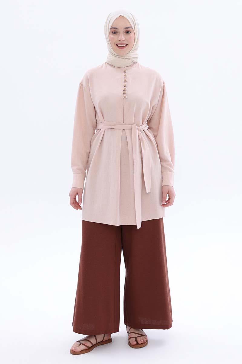 Linen Tunic With Judge Collar