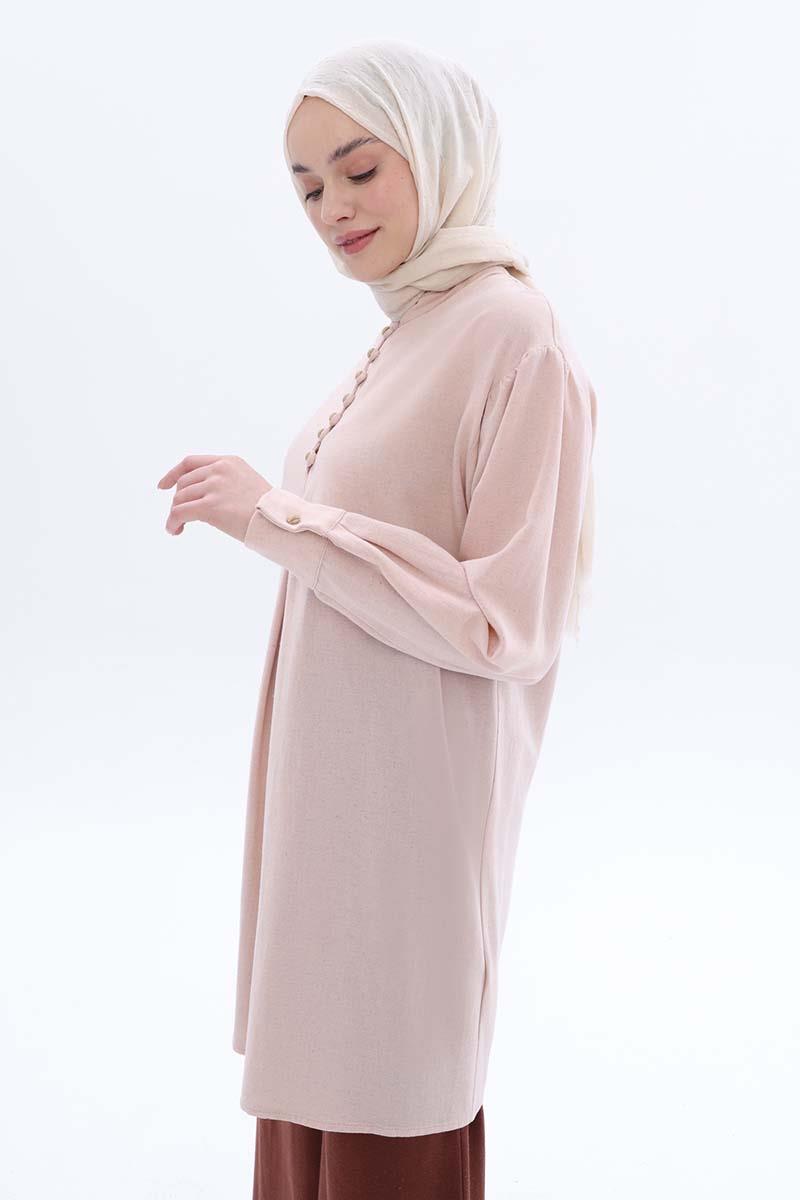 Linen Tunic With Judge Collar