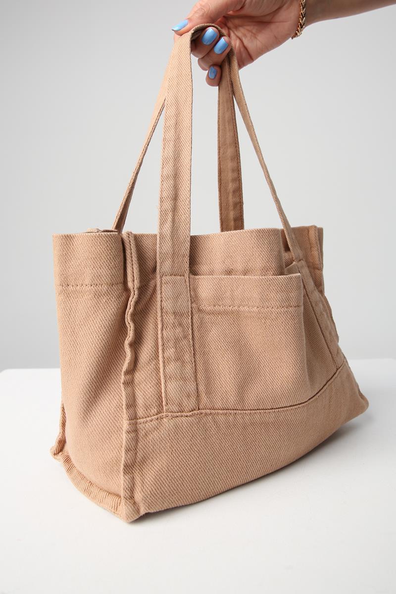 Denim Önden Cepli Kol Çantası