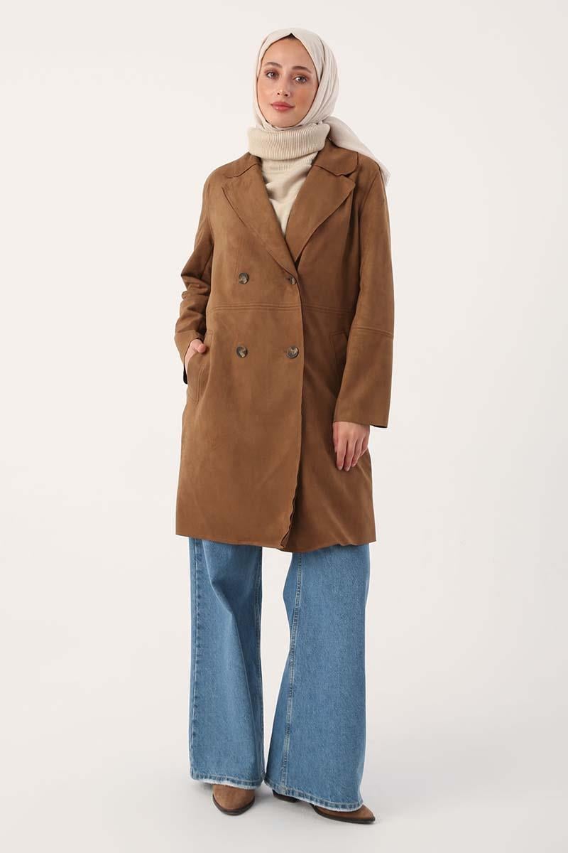 Süet Kruvaze Blazer Ceket
