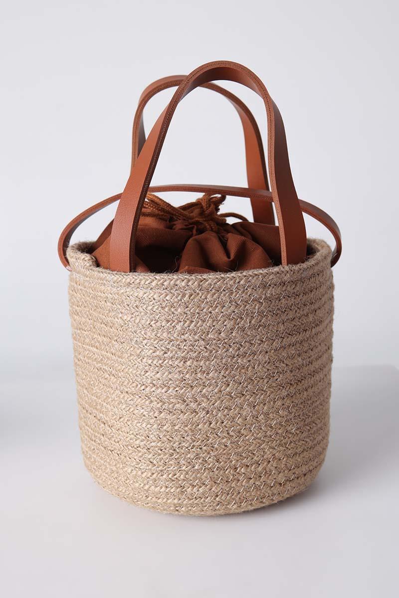 Small Size Hand And Shoulder Round Straw Bag