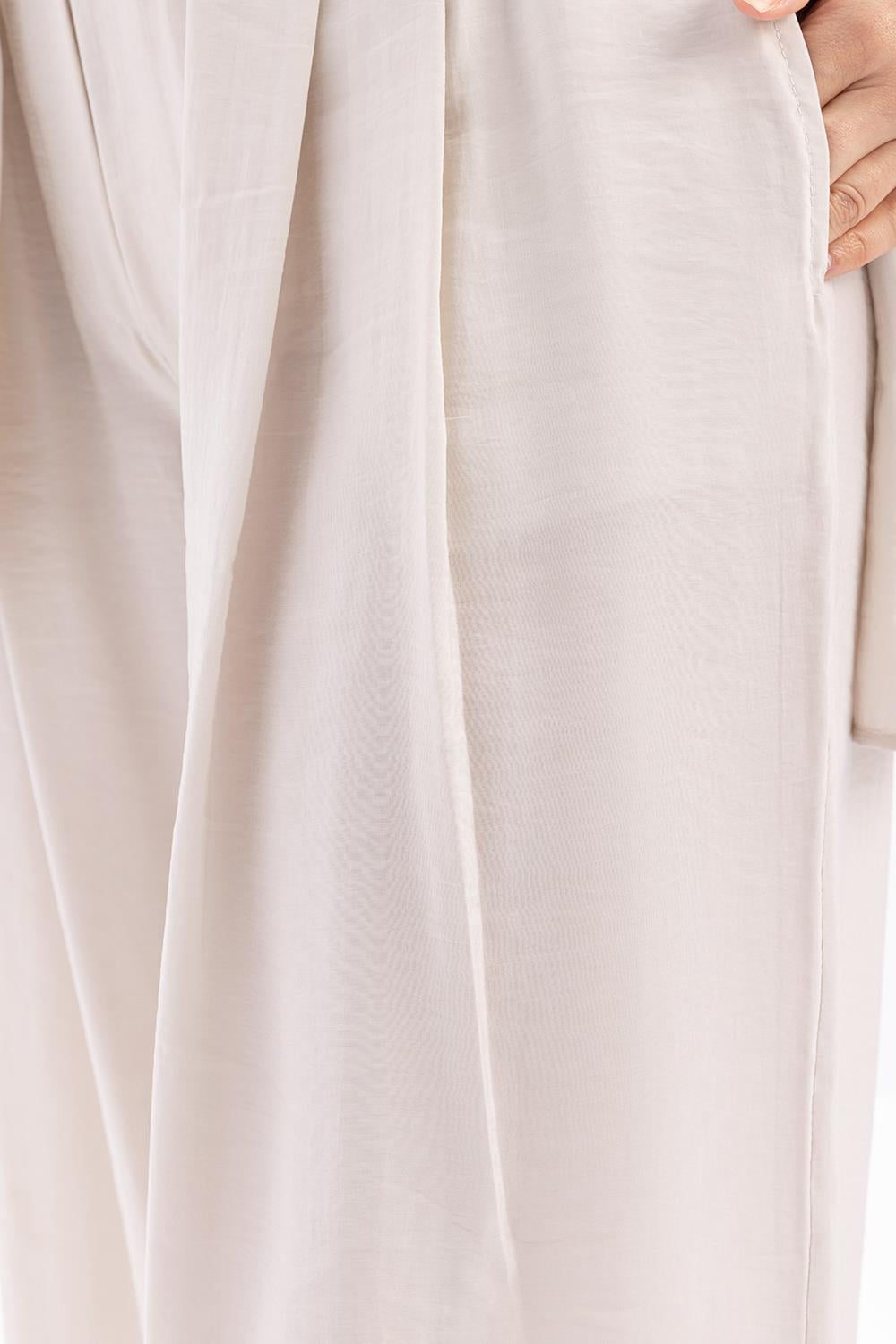 Taş-Beli Lastikli Palazzo Modal Pantolon