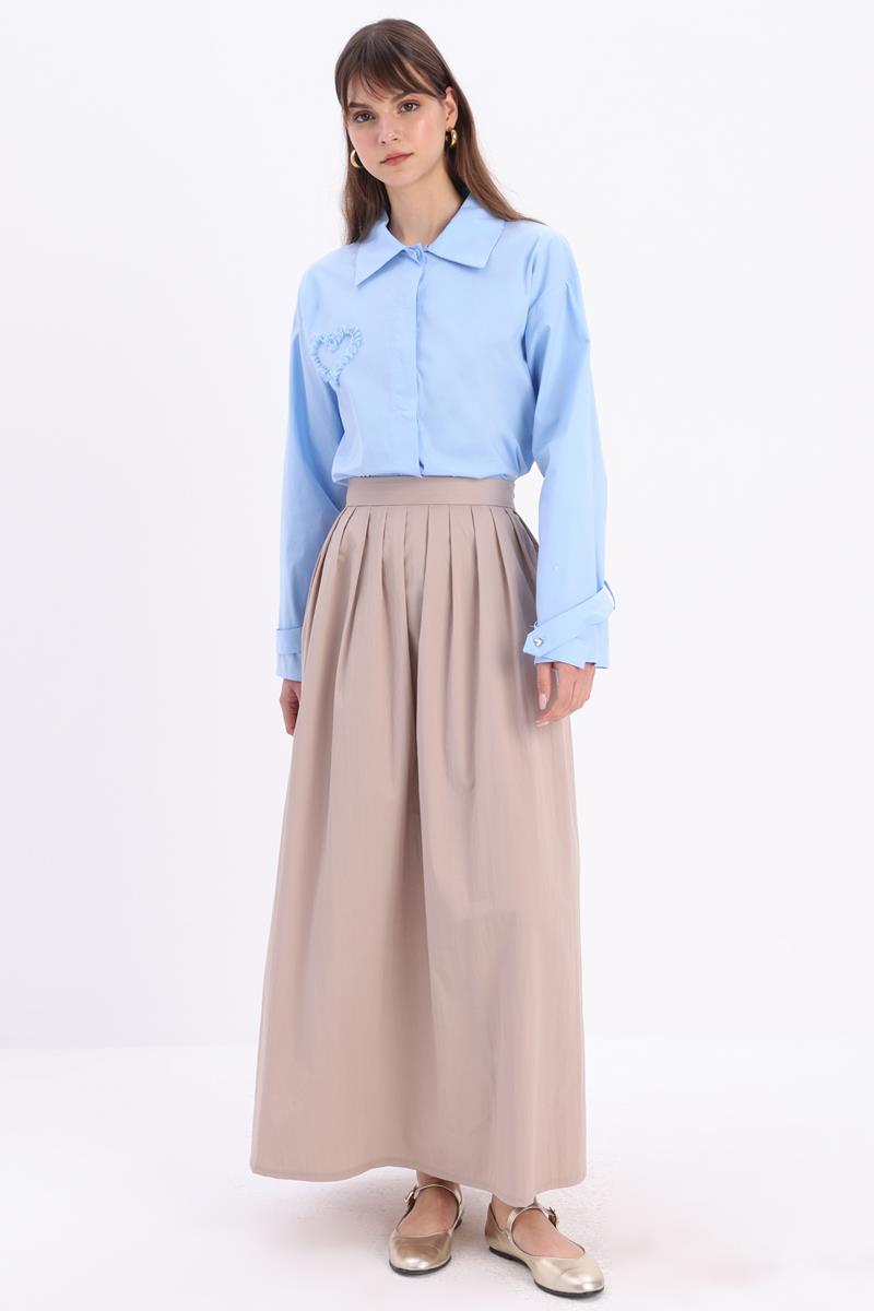Pleated Flared Skirt