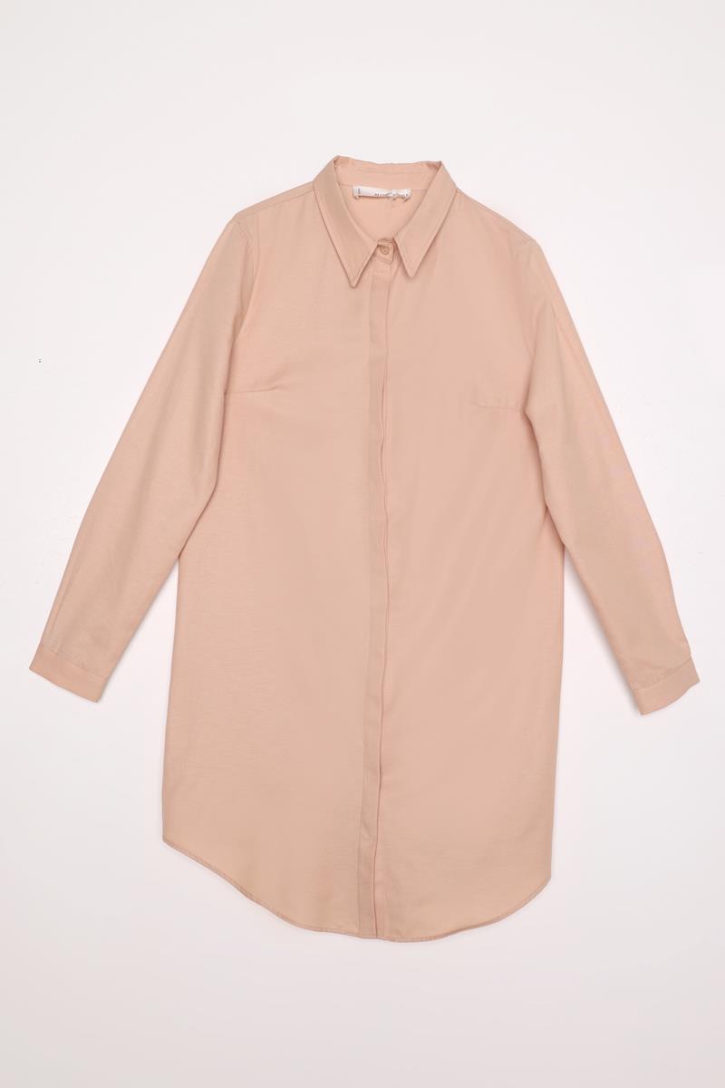 Basic Gizli Patlı Gömlek Tunik