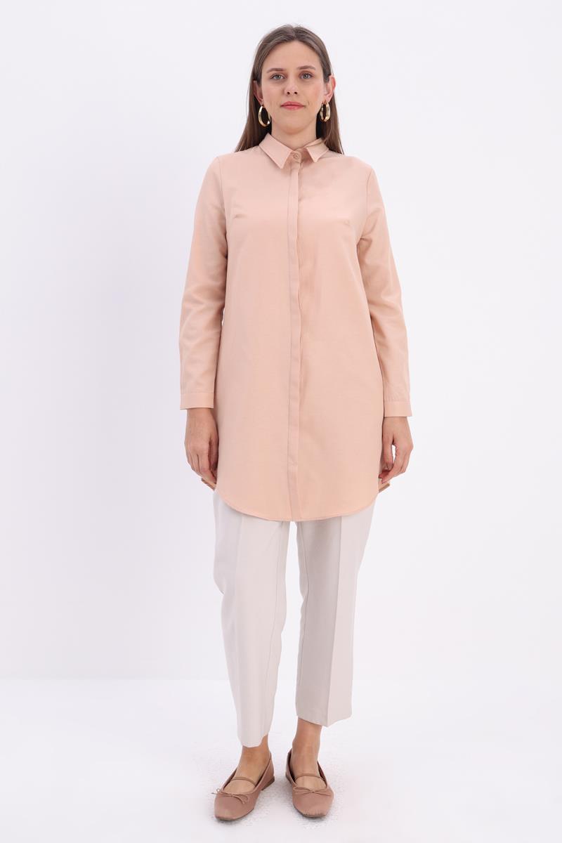 Basic Gizli Patlı Gömlek Tunik