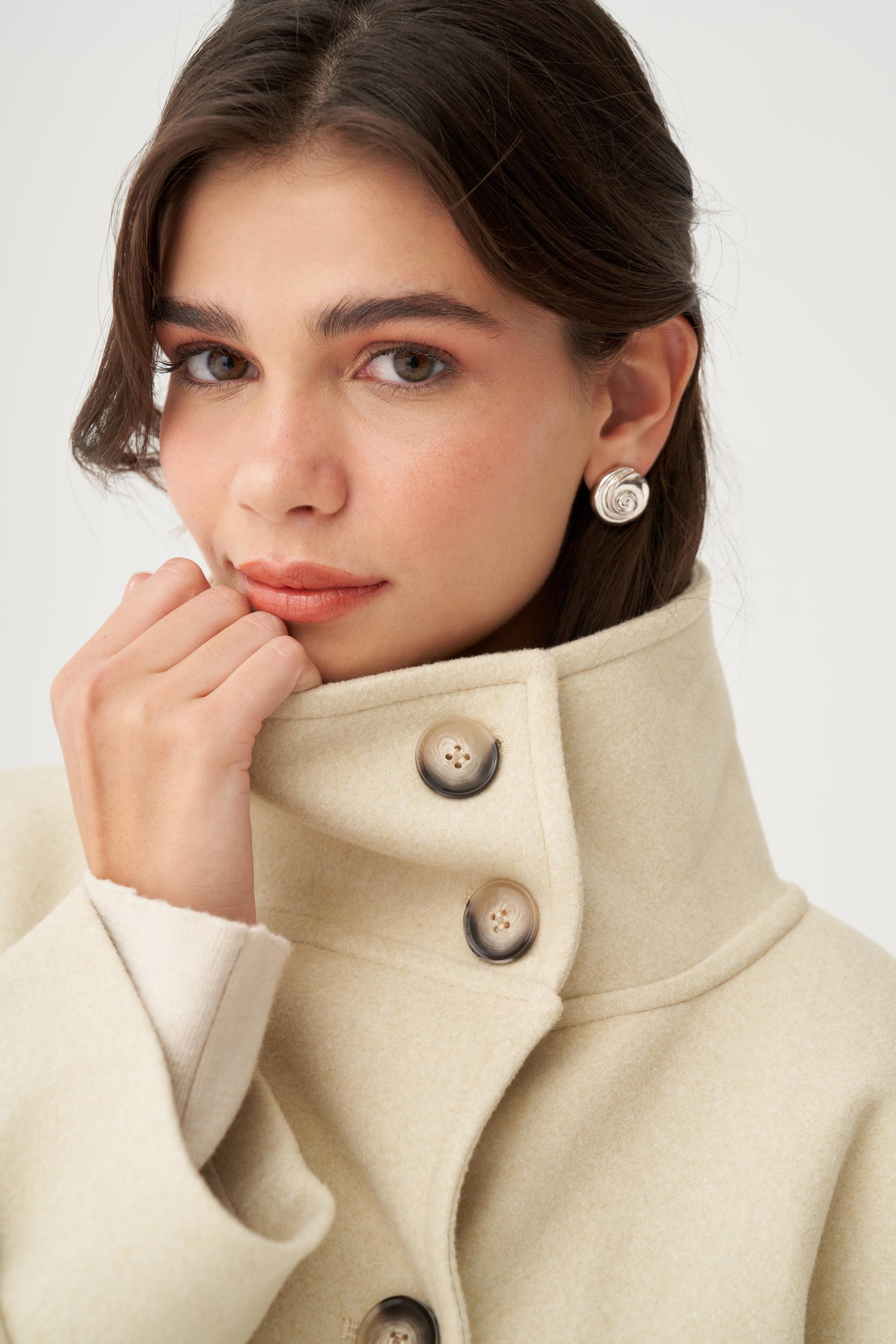 Taş-Hakim Yakalı Kaşe Kaban