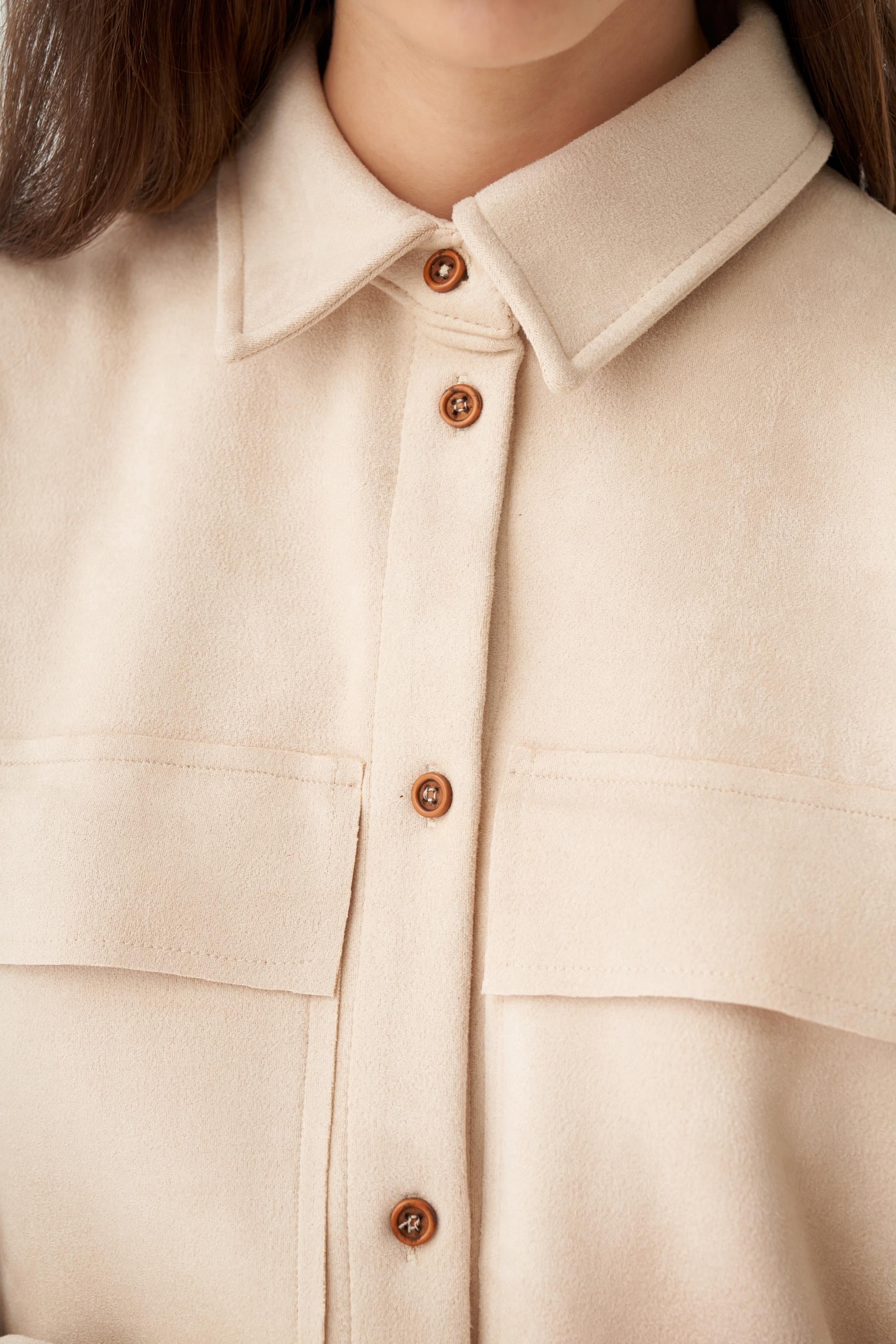 Taş-Kapak Cepli Uzun Scuba Gömlek