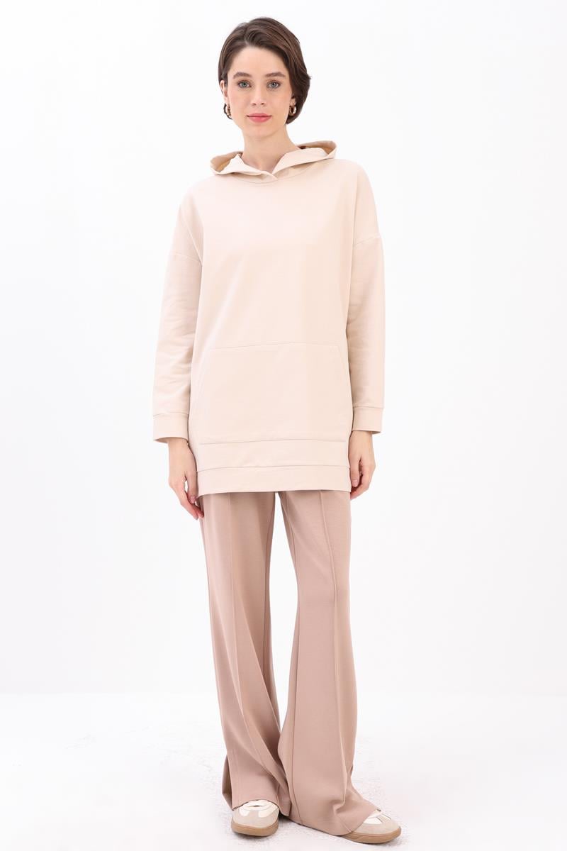 Taş-Kapüşonlu Sweat Tunik