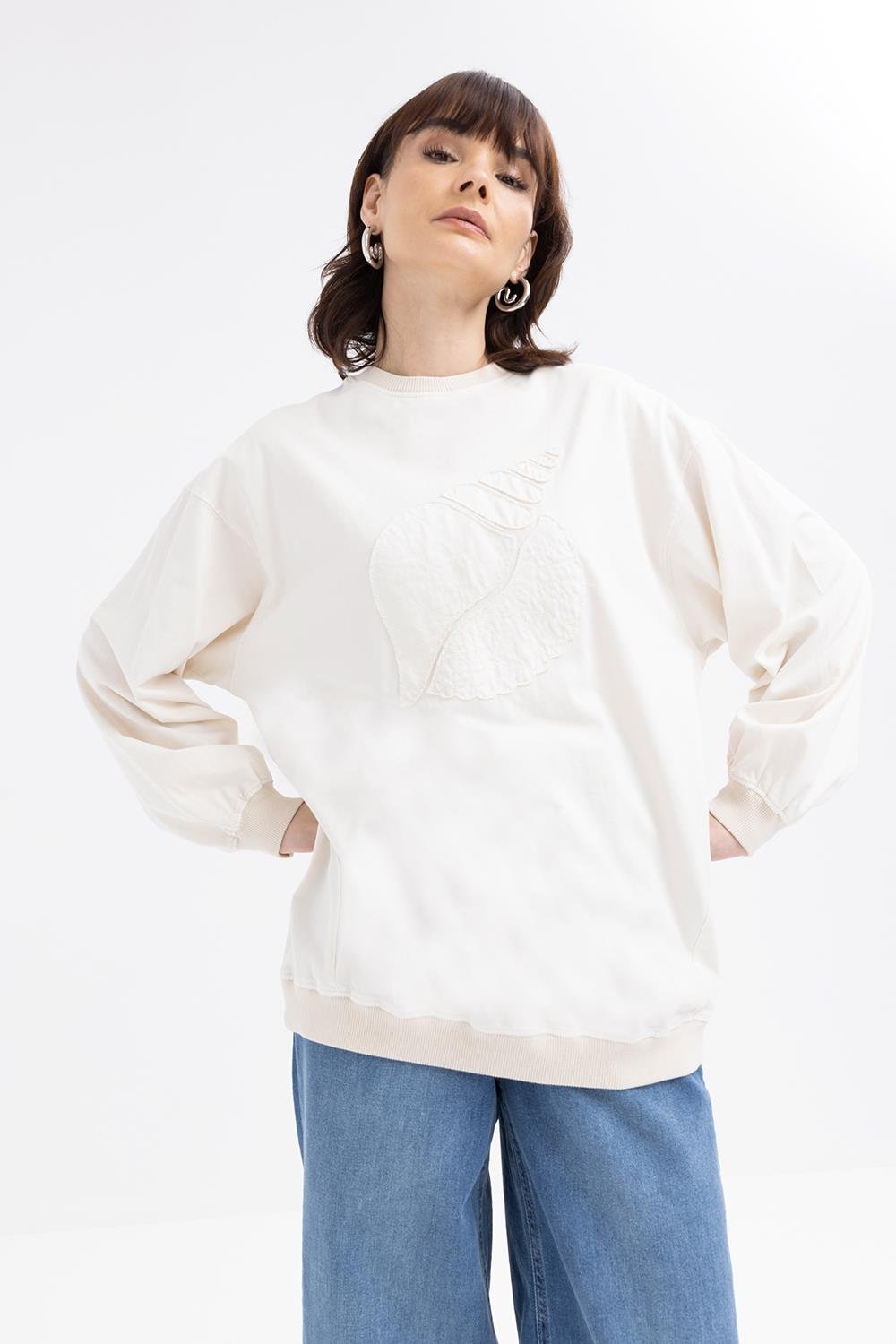 Taş-Önü Nakış Detaylı Sweatshirt