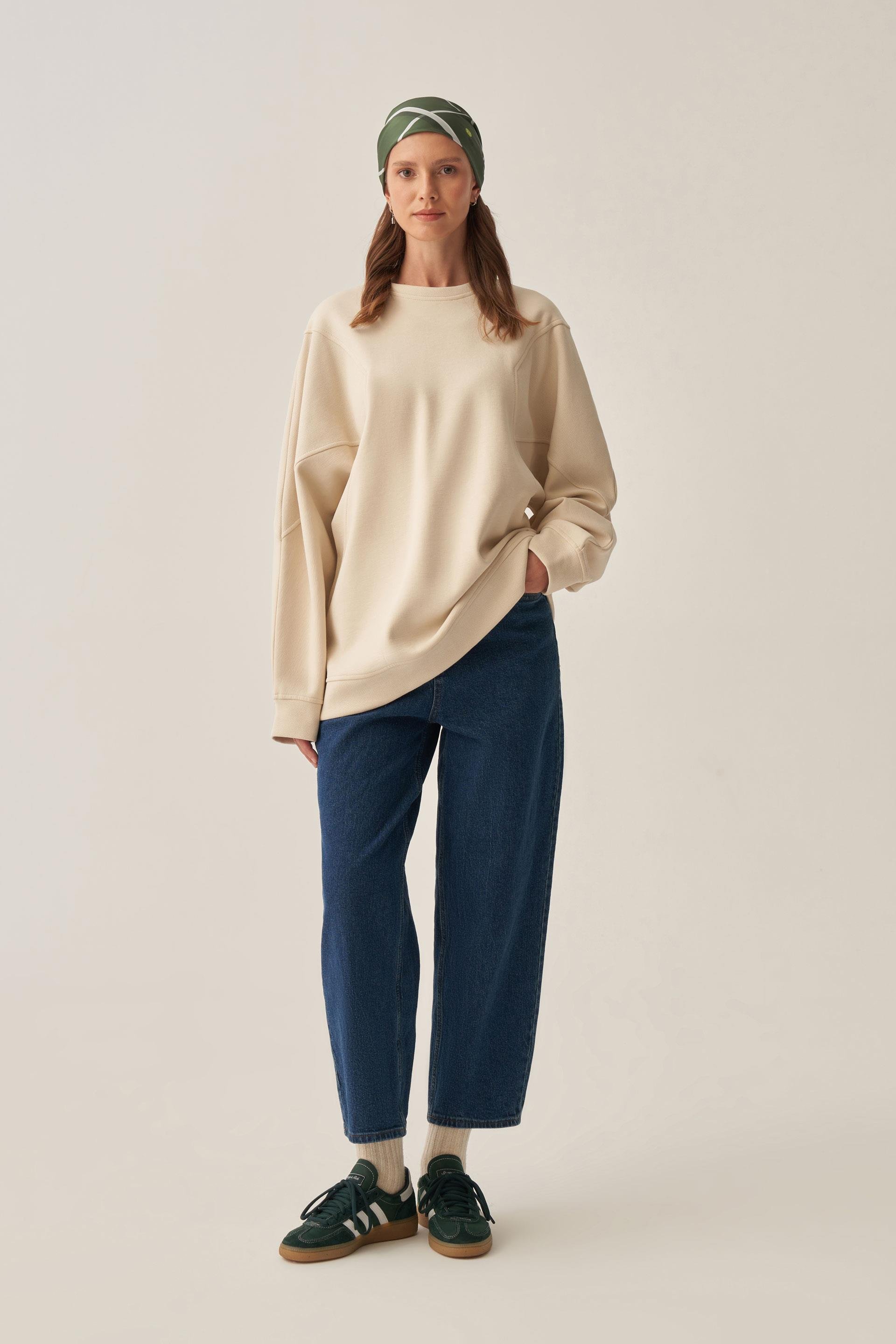 Taş-Oversize İnterlok Sweat