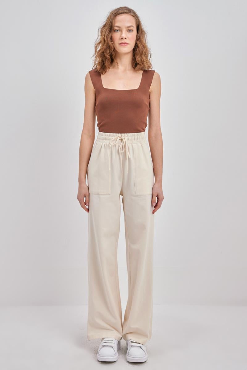 Pamuklu Cepli Eşofman Altı