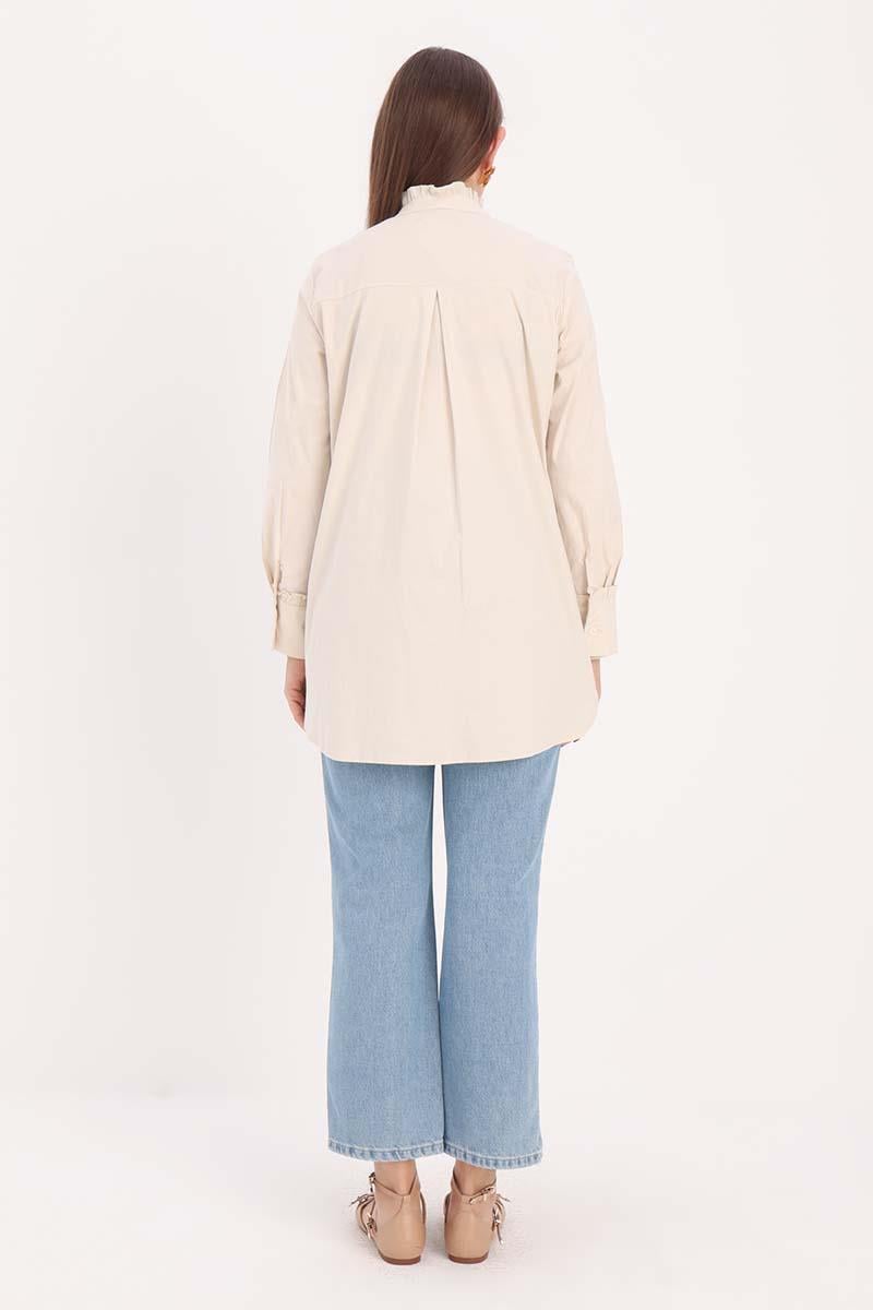 Cotton Ruffle Shirt Tunic