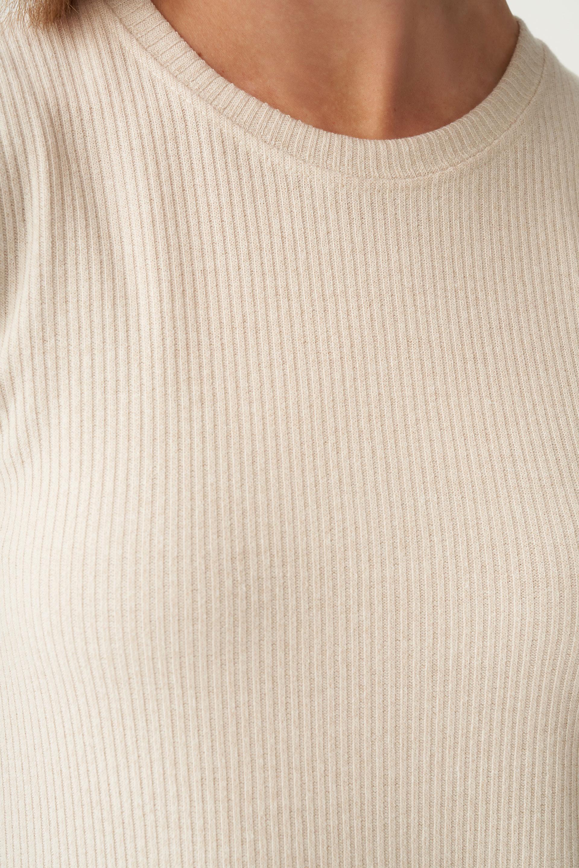 Taş-Pamuklu Fitilli Kolsuz Likralı T-Shirt