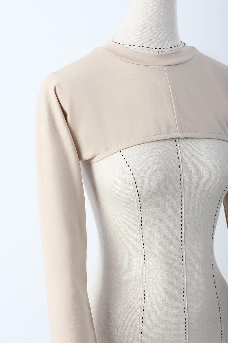 Cotton Long Sleeve Stand Collar Crop Underwear