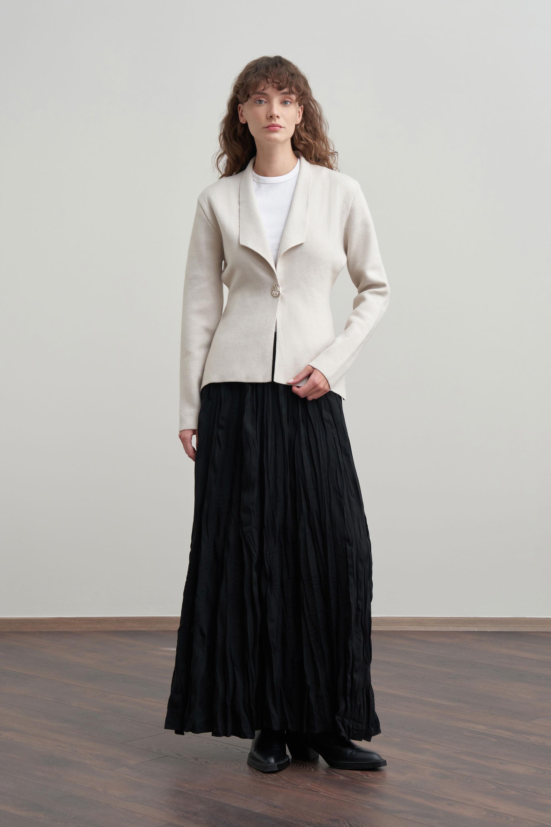 Taş-Şal Yaka Triko Hırka