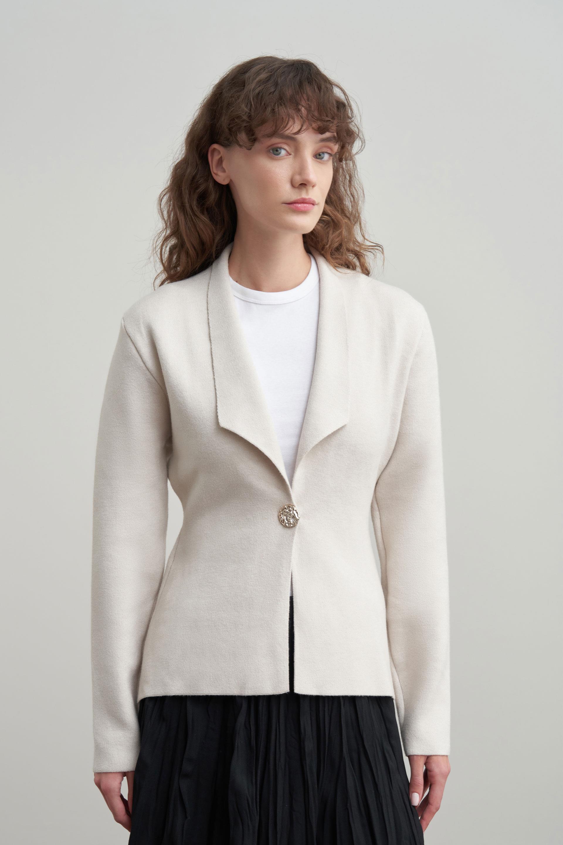 Taş-Şal Yaka Triko Hırka