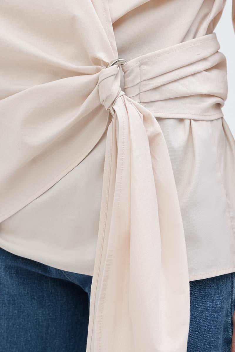 Taş-Yandan Bağlama Detaylı Gömlek