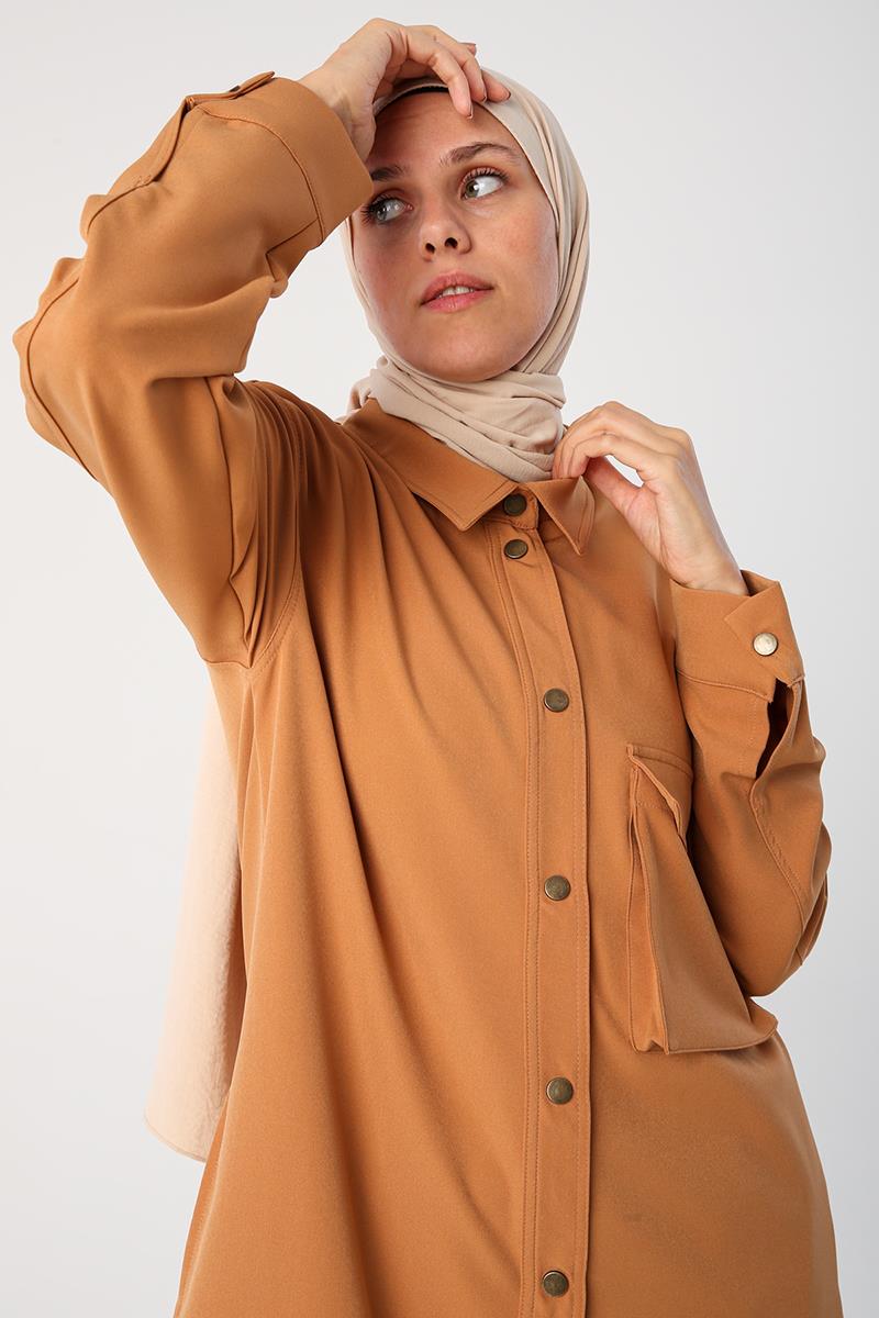 Tek Cepli Çıtçıtlı Gömlek Tunik