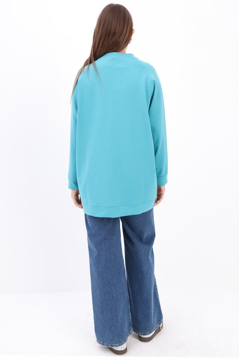 Crew Neck Raglan Sleeve Sweatshirt