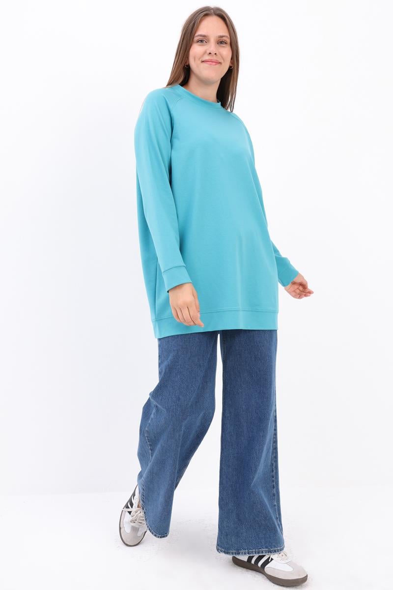 Bisiklet Yaka Reglan Kol Sweatshirt