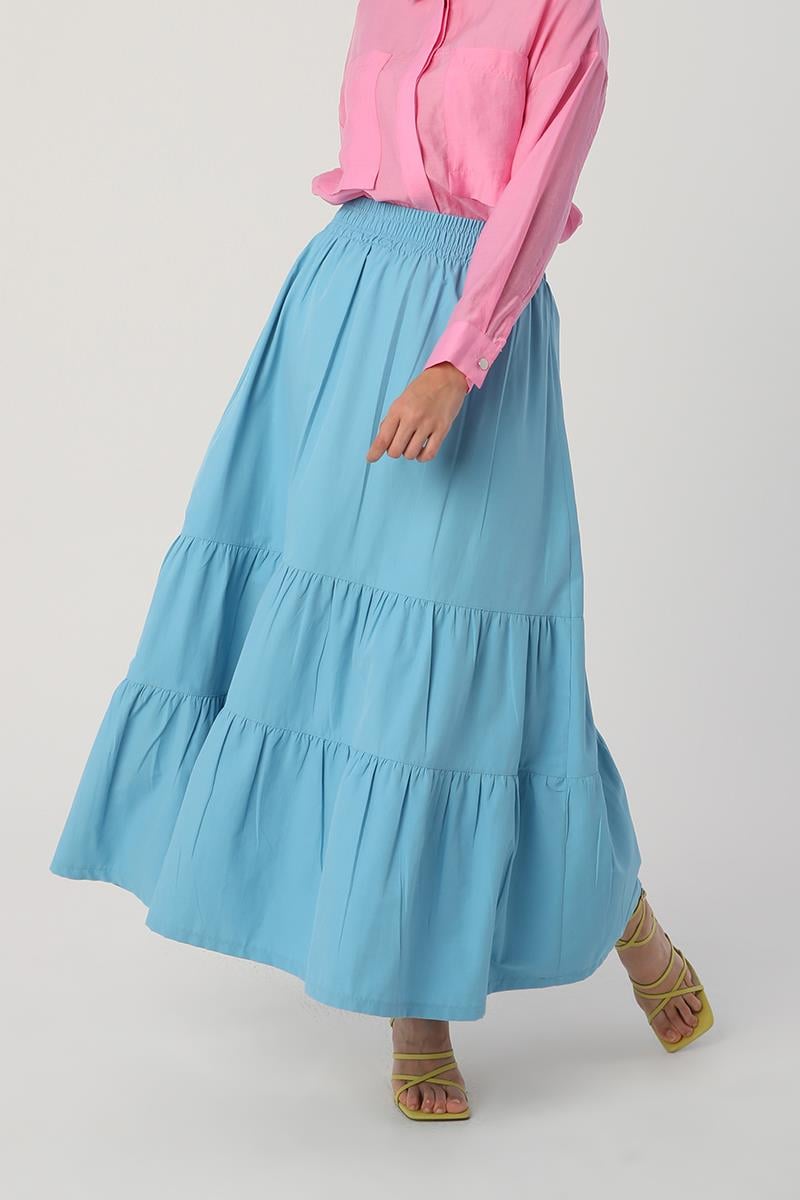 Elastic Waist Long Skirt