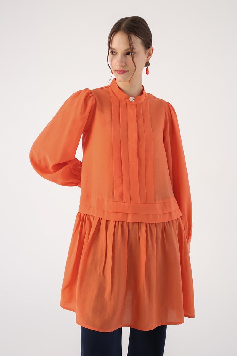 Pleat Detailed Shirt Tunic