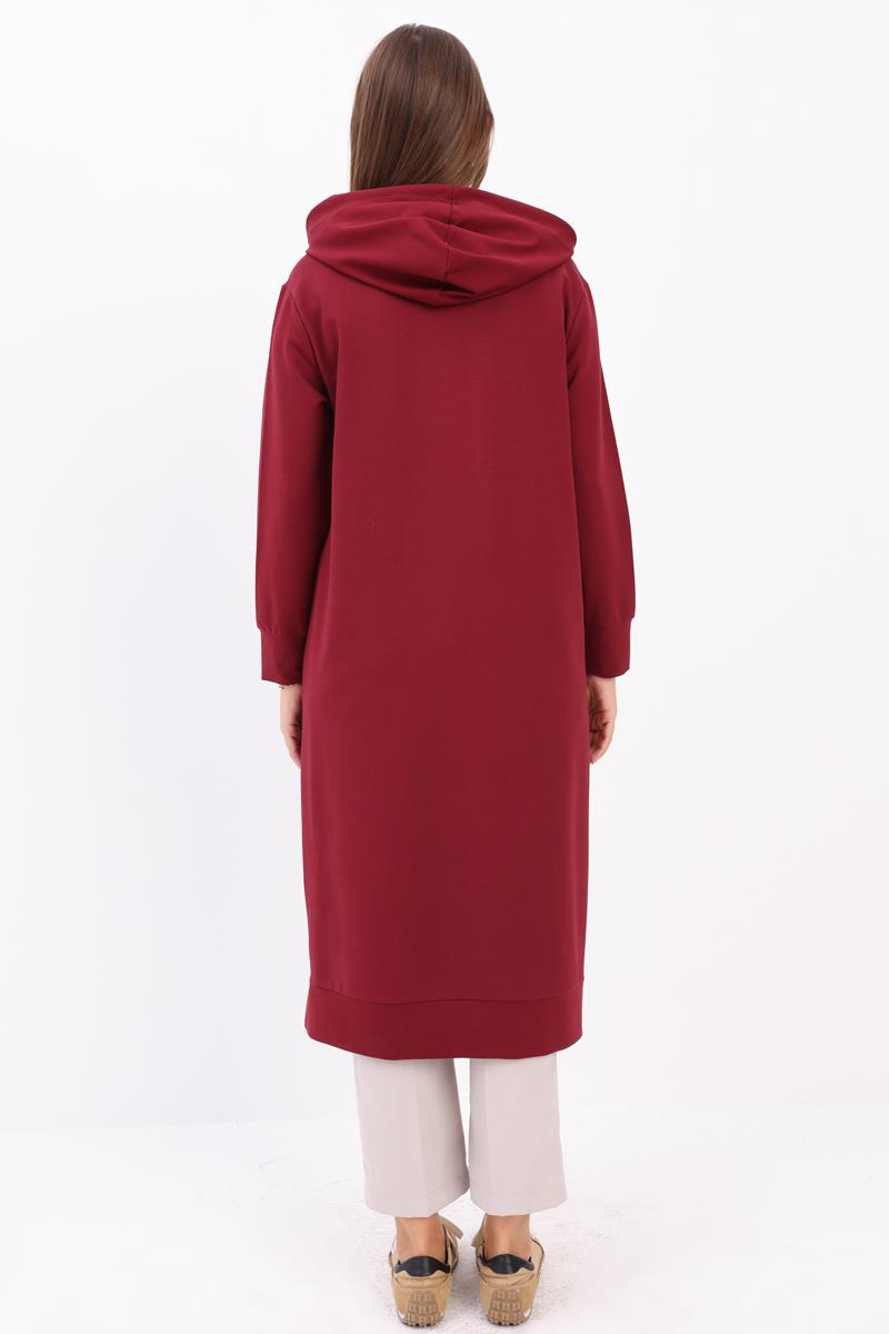 Leopard Lace-up Hooded Casual Tunic