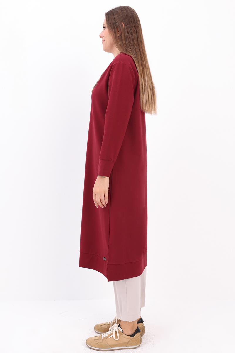 Leopard Lace-up Hooded Casual Tunic