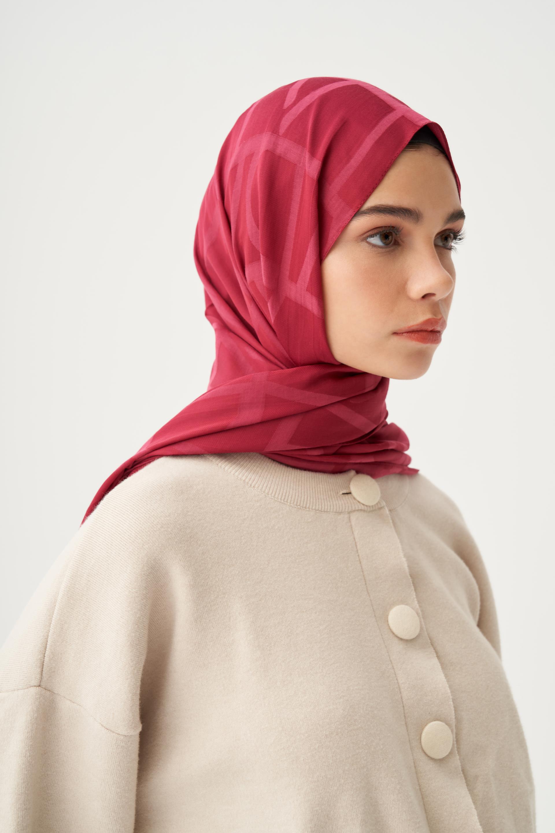 Vişne-Modal Pamuklu Şal