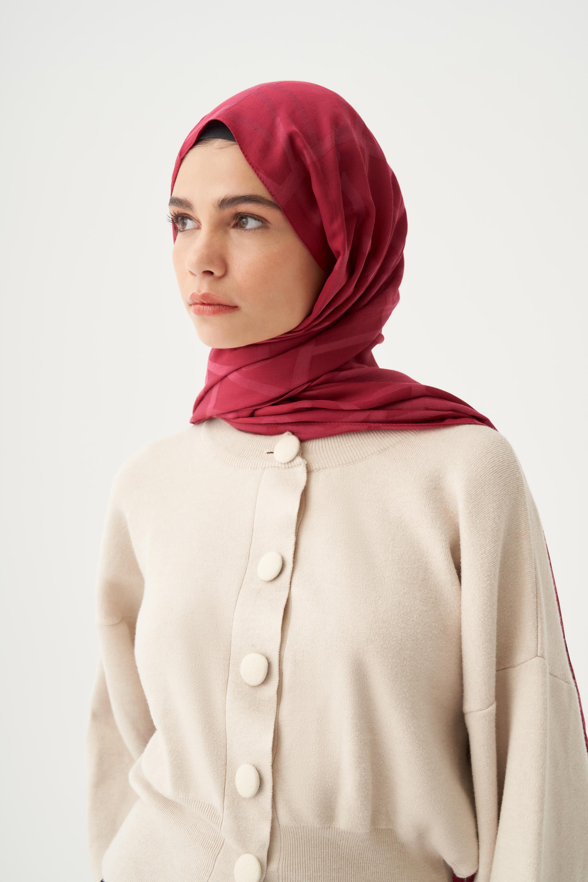 Vişne-Modal Pamuklu Şal