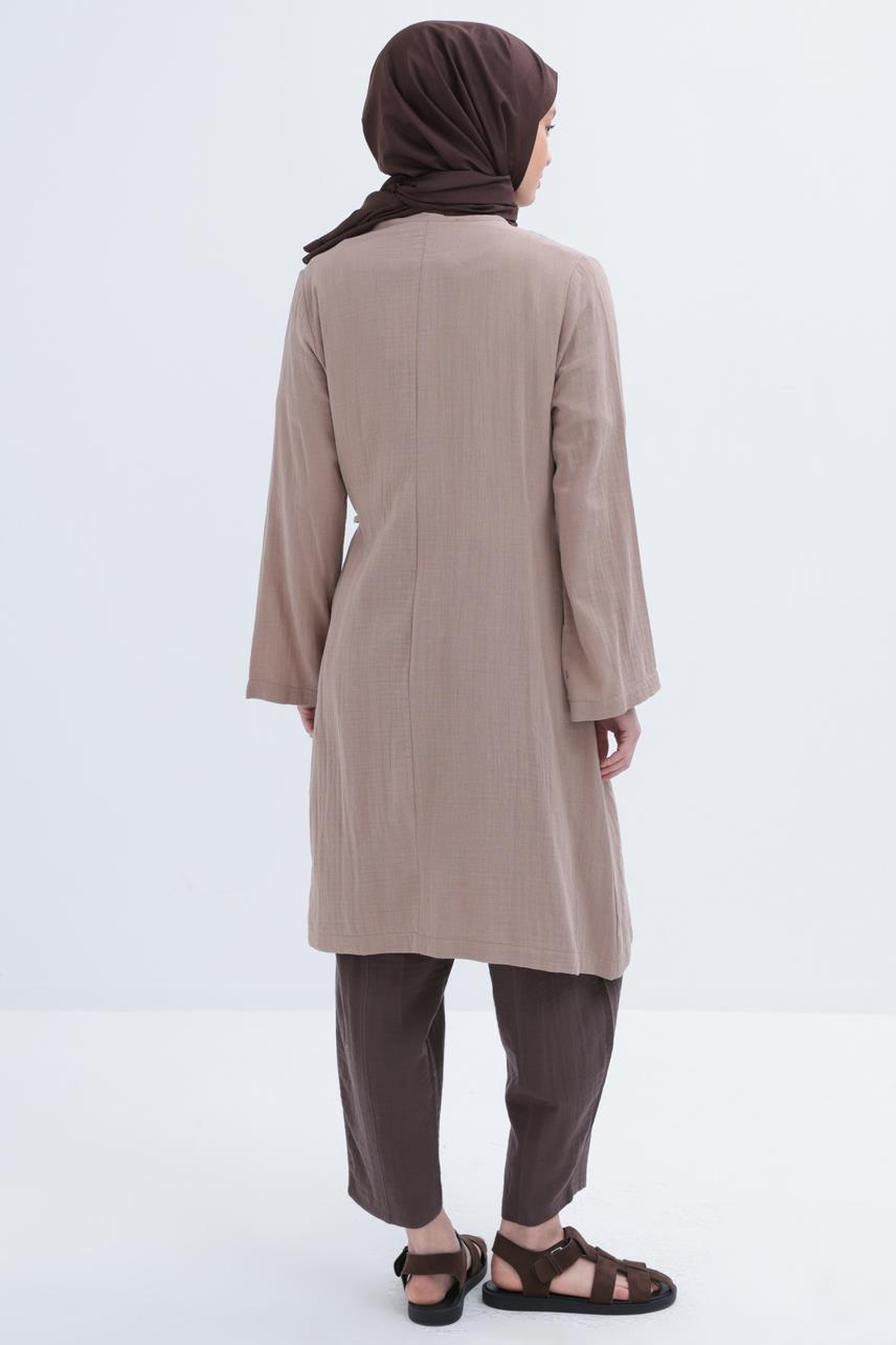 Vizon-Belden Bağlamalı Müslin Kap