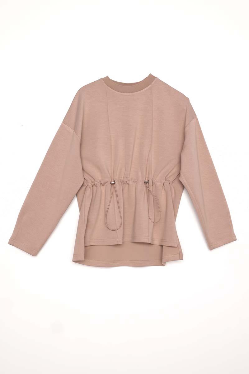 Beli Büzgülü Örme Etekli Takım