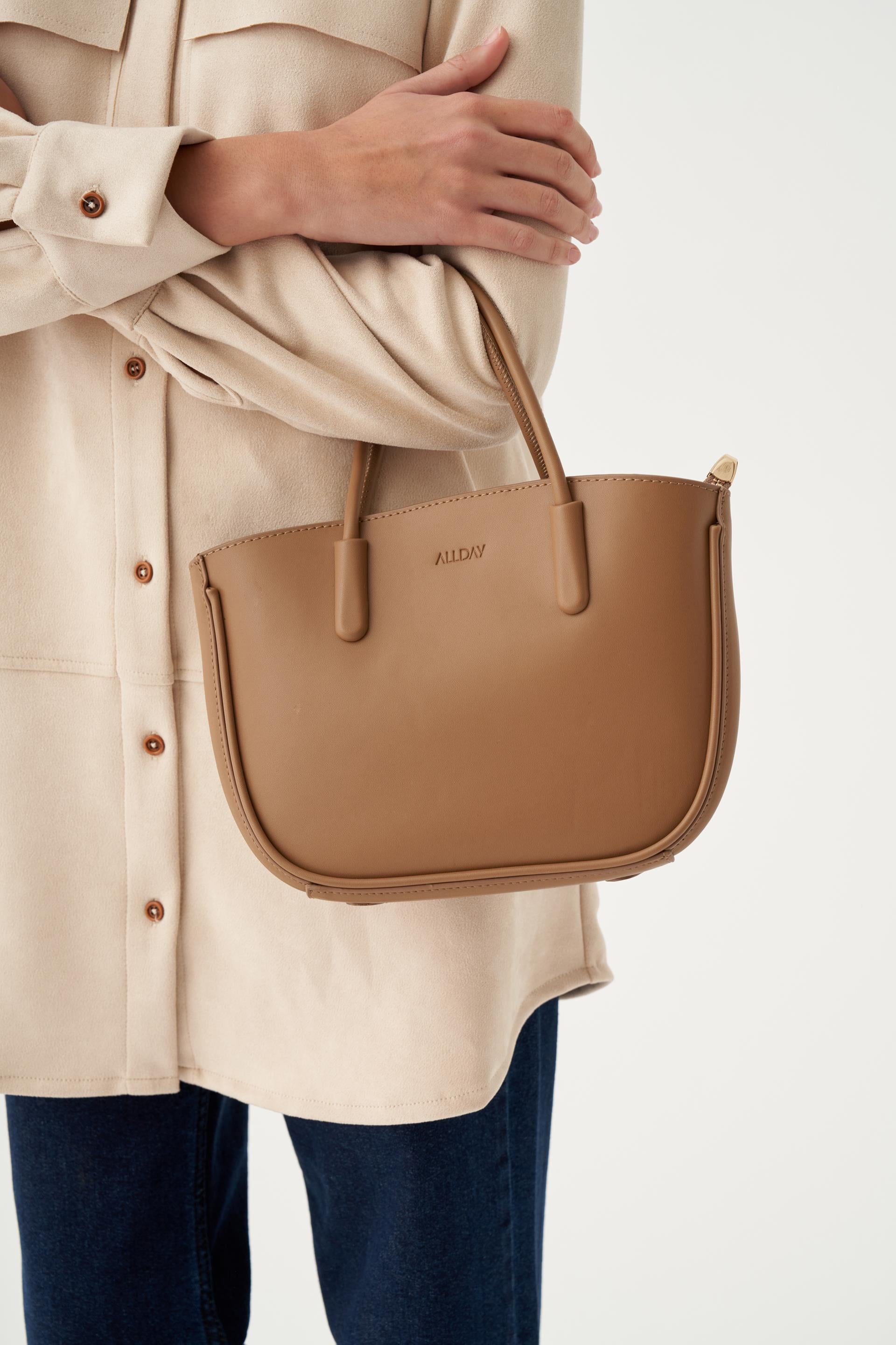 Vizon-Çıtçıtlı Suni Deri El Ve Omuz Çantası