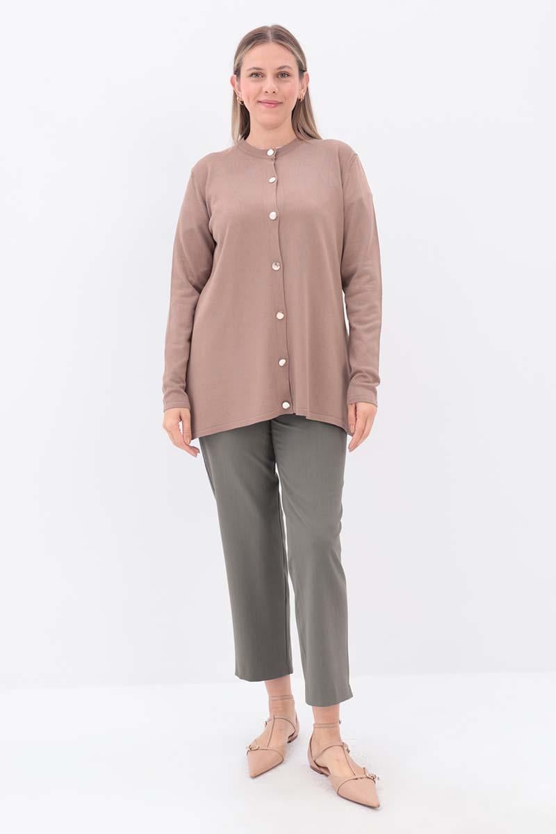 Düğmeli Triko Hırka