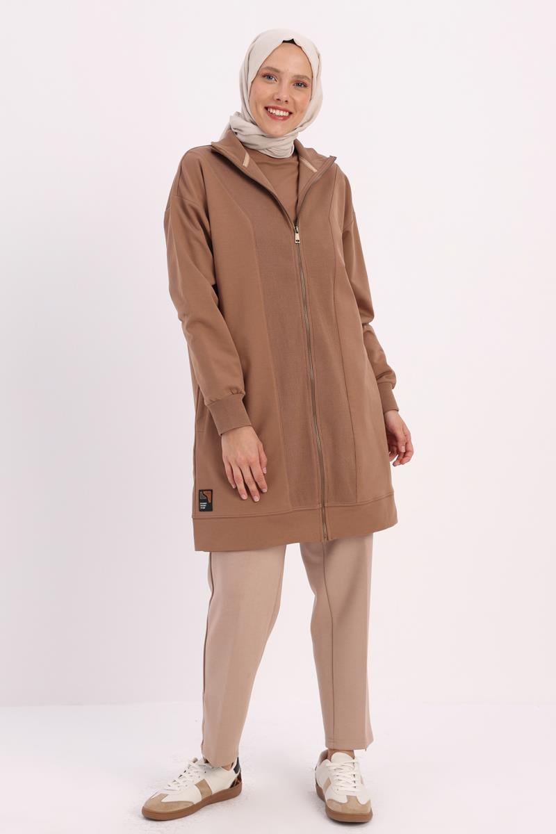 Fermuarlı Cepli Sweat Hırka