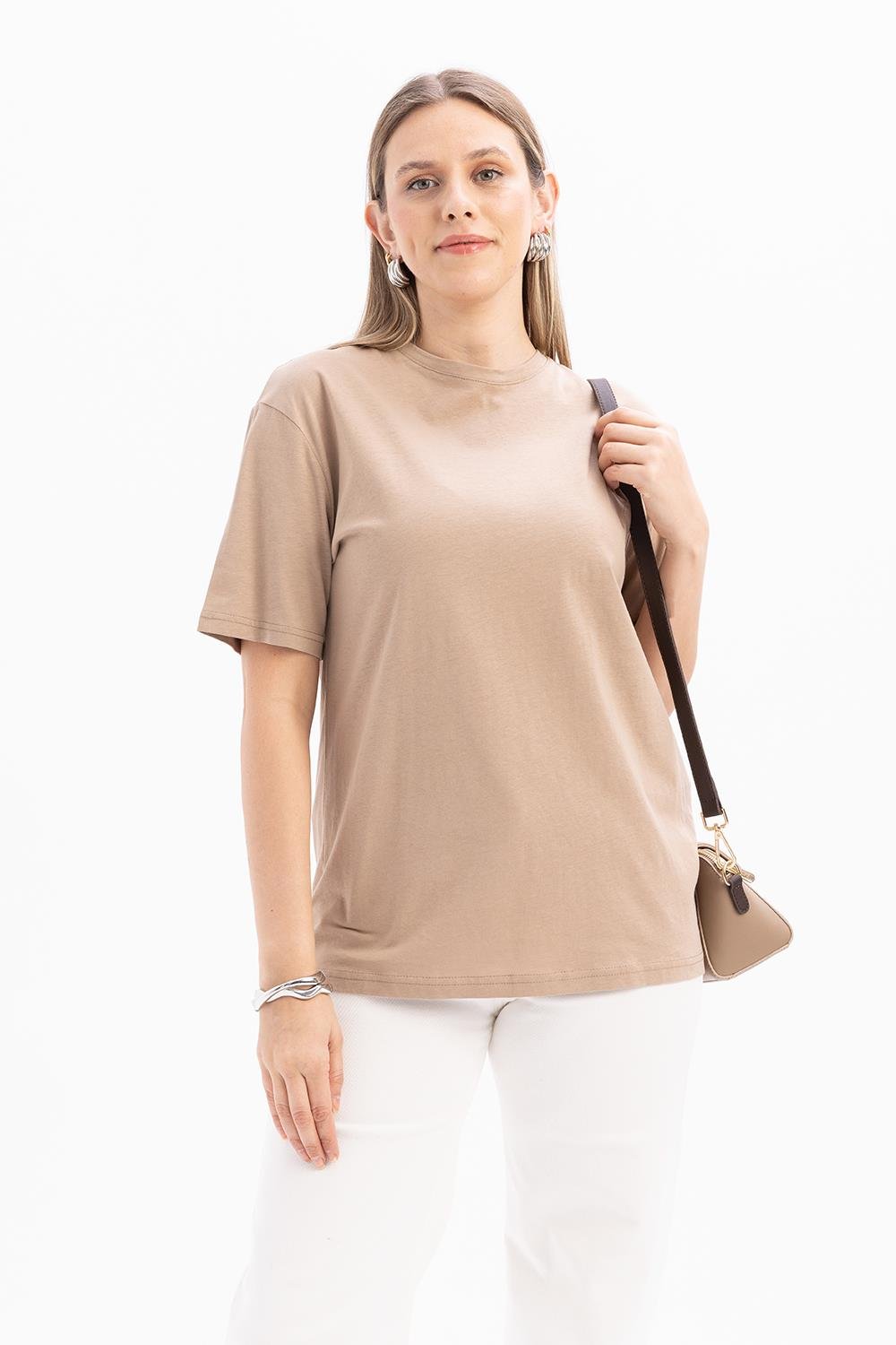 Vizon-Kısa Kollu Nakış Detaylı T-shirt