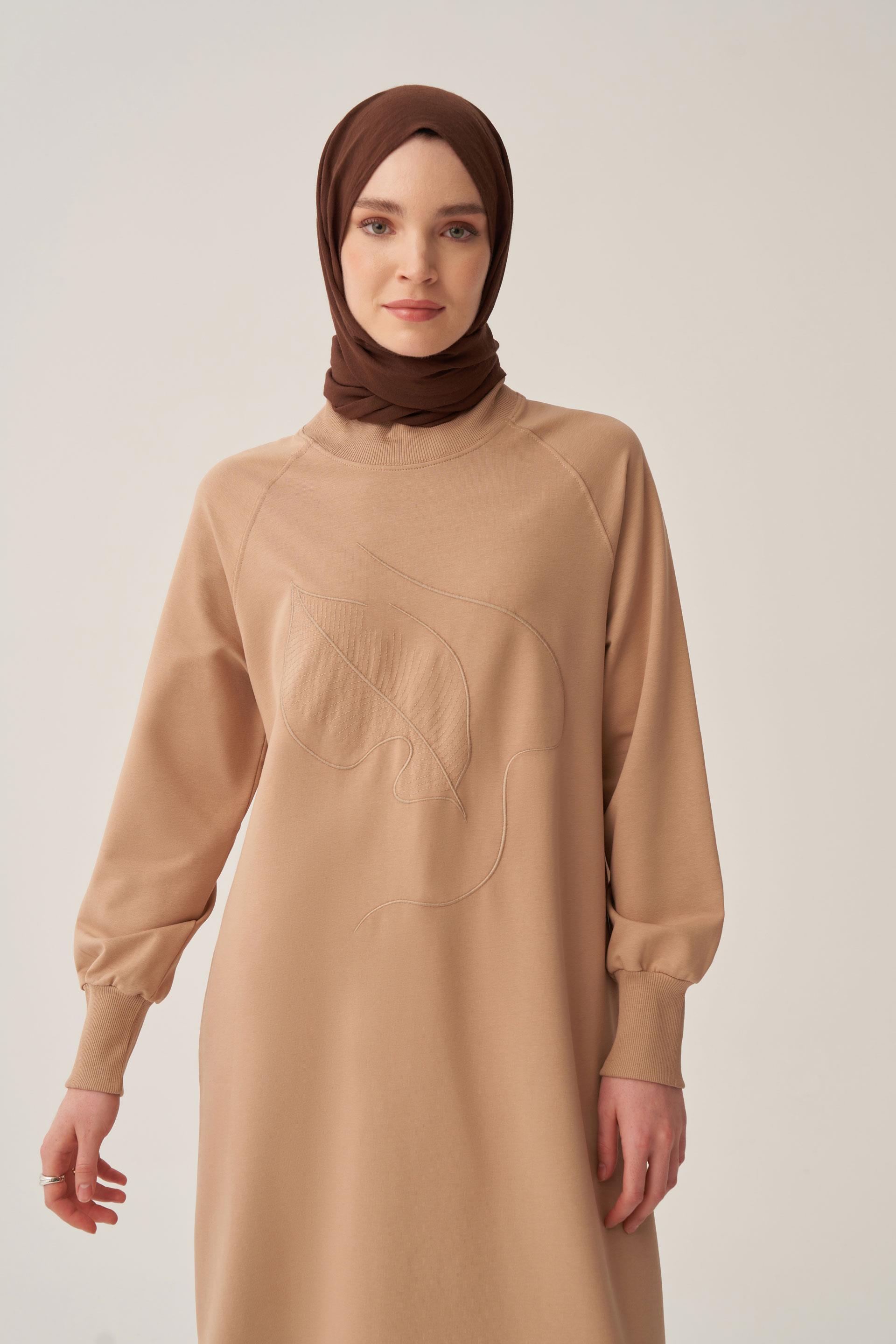 Vizon-Nakışlı Uzun Tunik