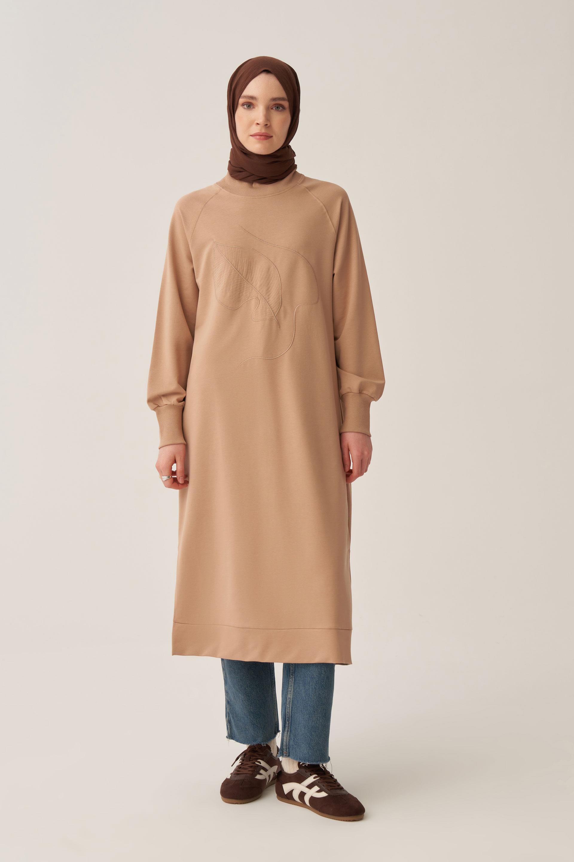 Vizon-Nakışlı Uzun Tunik