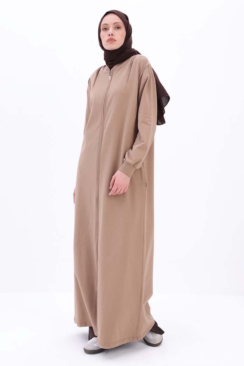 Cotton Zippered Abaya