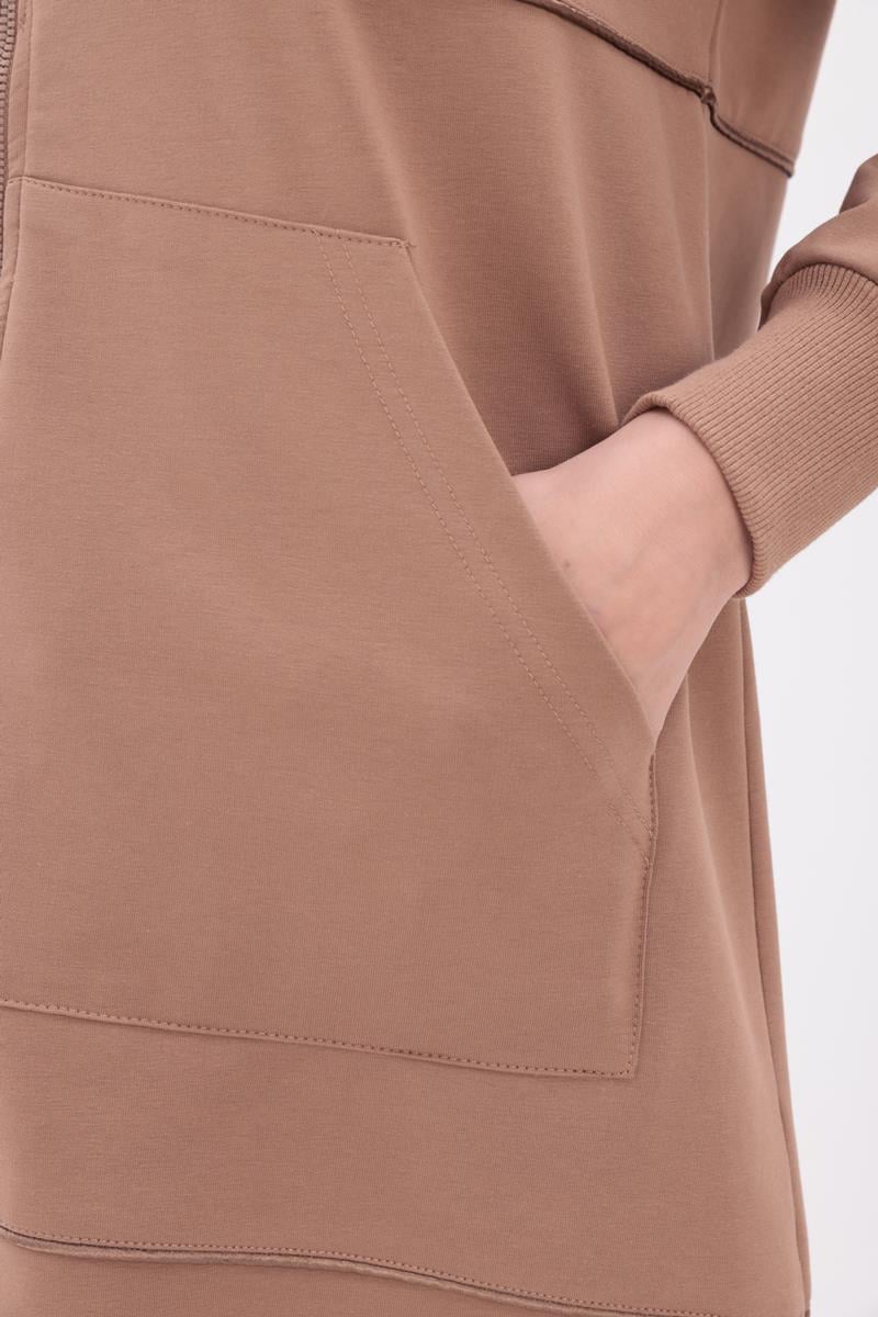 Saten Ara Biyeli Sweat Hırka