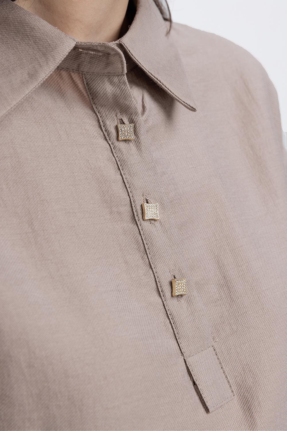 Vizon-Yarım Patlı Beli Bağcıklı Tunik